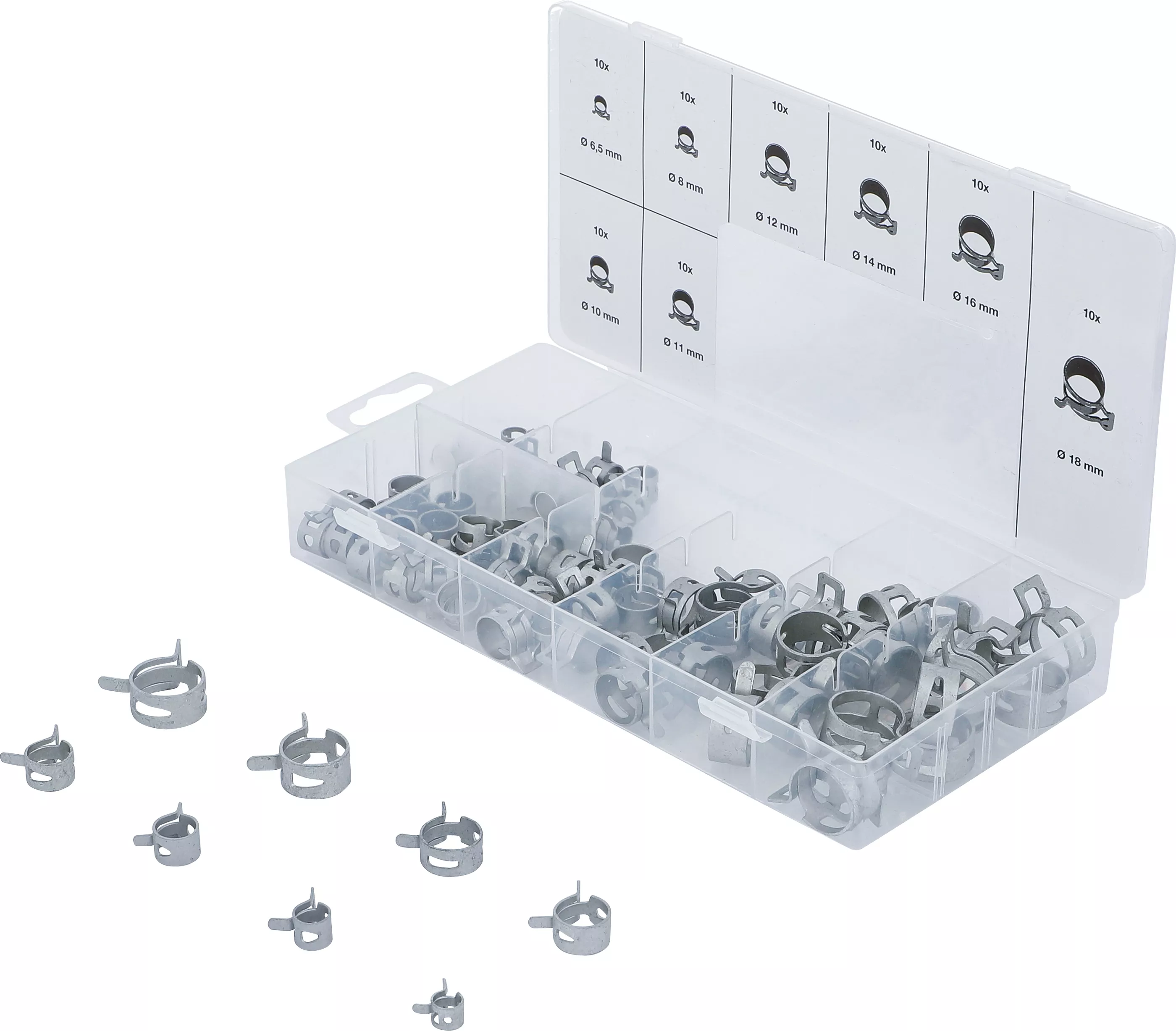 Fjäderband-Slangklämmor-Sortiment | 80 delar