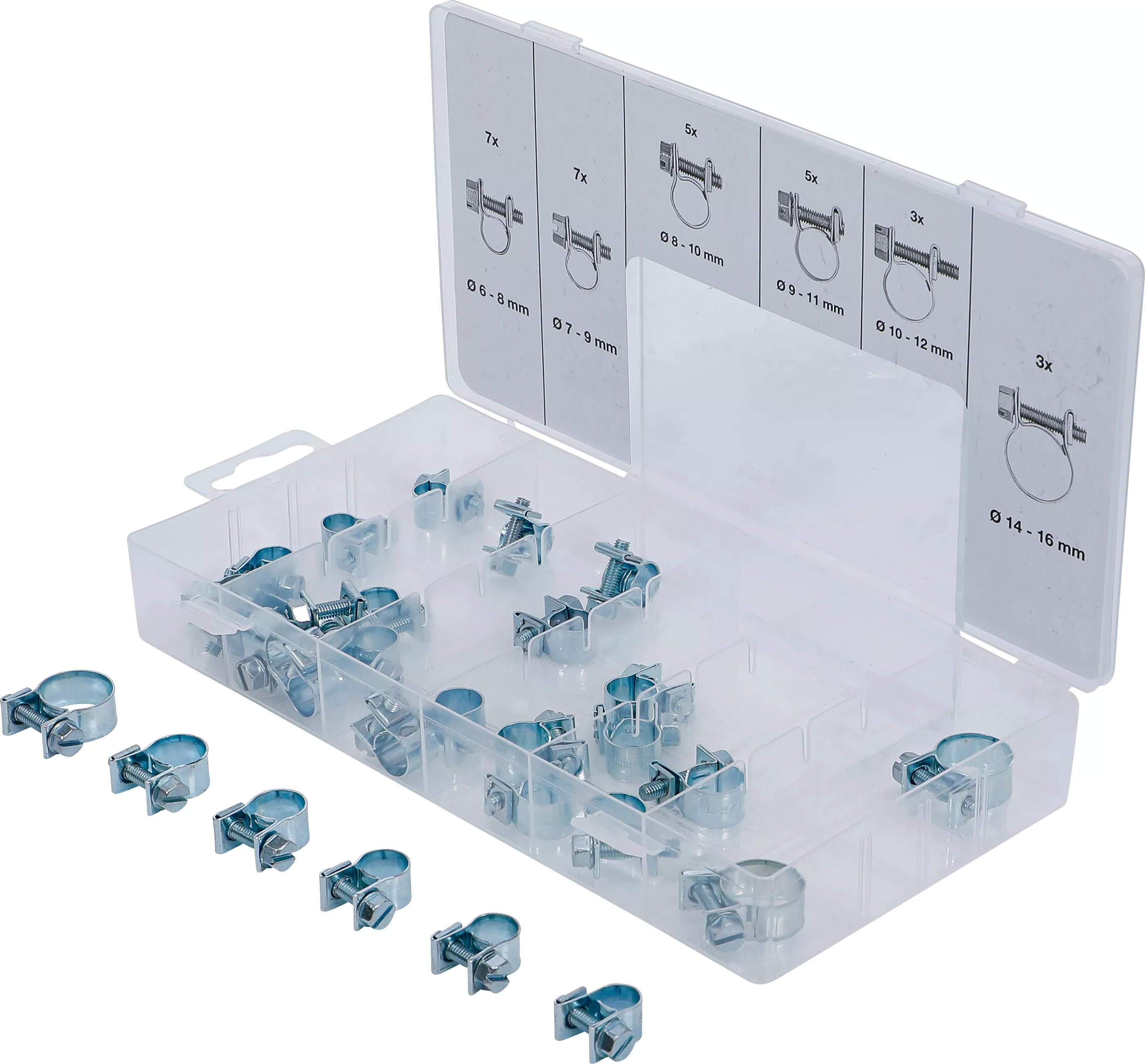 Slangklämmor-sortiment | Ø 6 - 16 mm | 30 delar