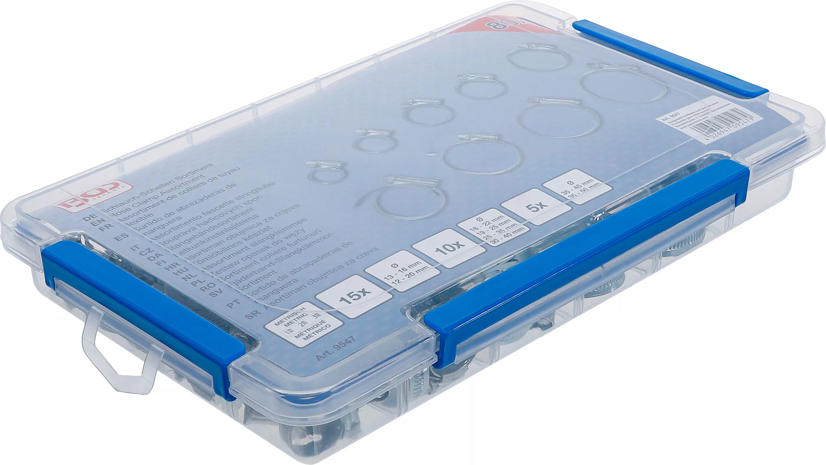 Fjäderband-Slangklämmor-Sortiment | 80 delar