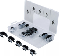 Gummiöverdragna slangklämmor-Sortiment | Ø 6 - 16 mm | 18 delar