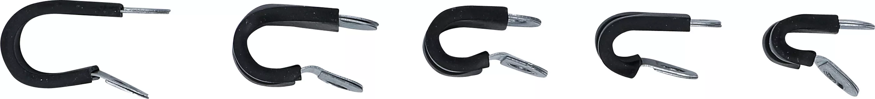 Gummiöverdragna slangklämmor-Sortiment | Ø 6 - 16 mm | 18 delar