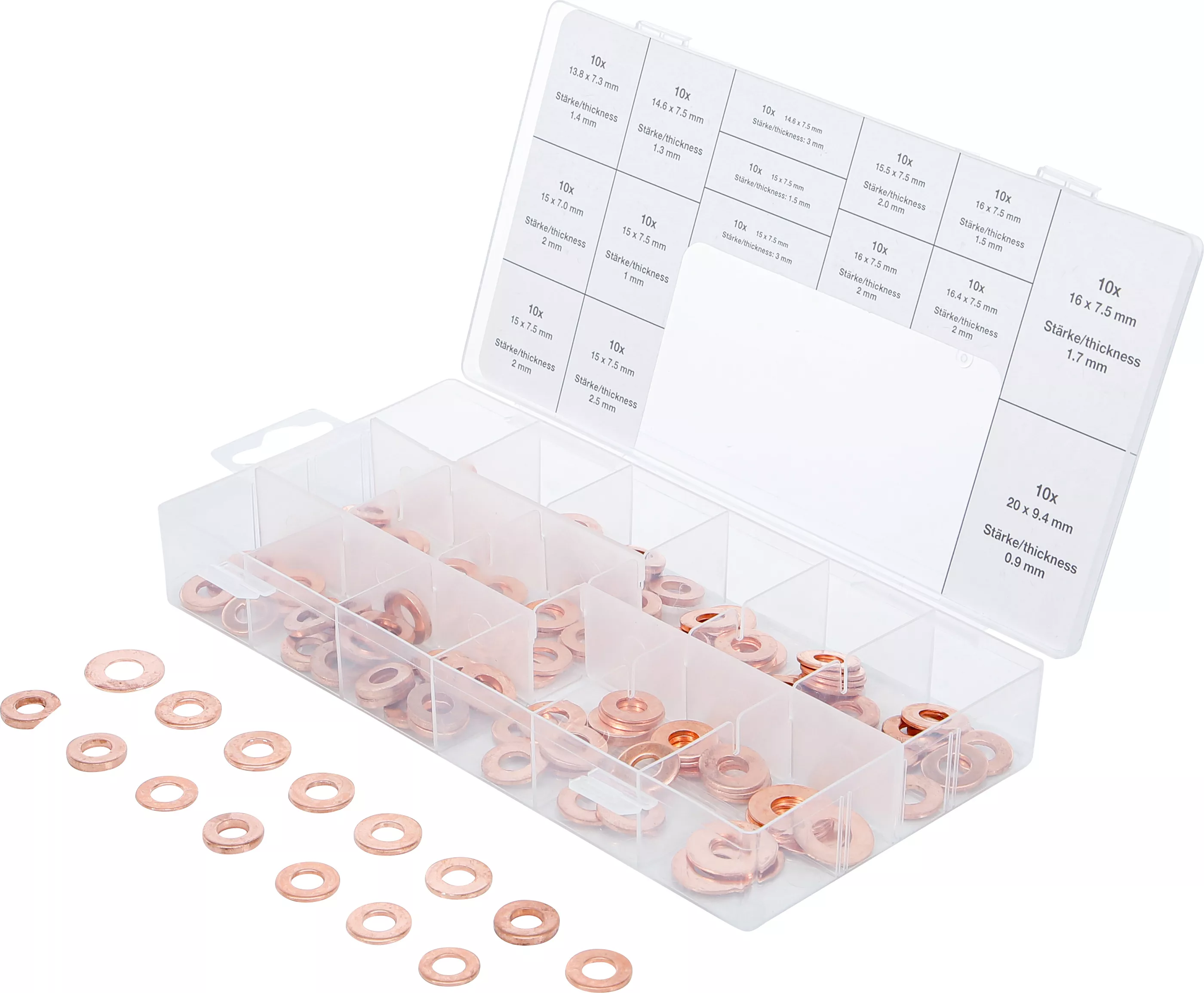 Insprutningsmunstycken-Kopparring-Sortiment | 150 delar