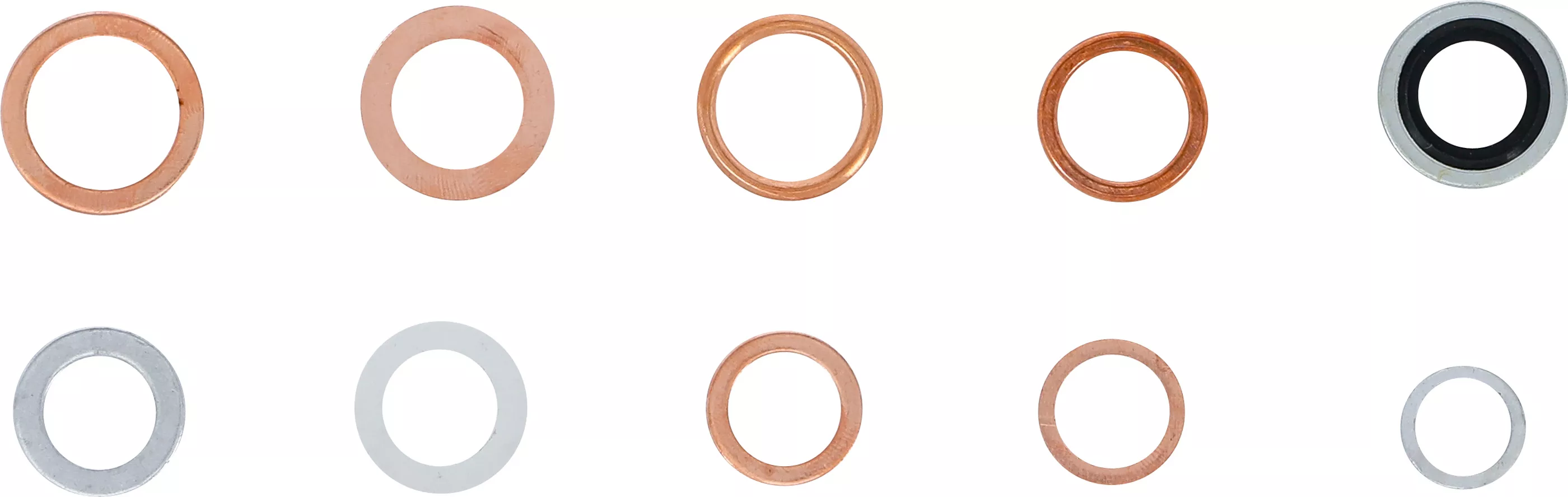 Tätningsring-Sortiment | Koppar, Aluminium, Nylon | 250 delar