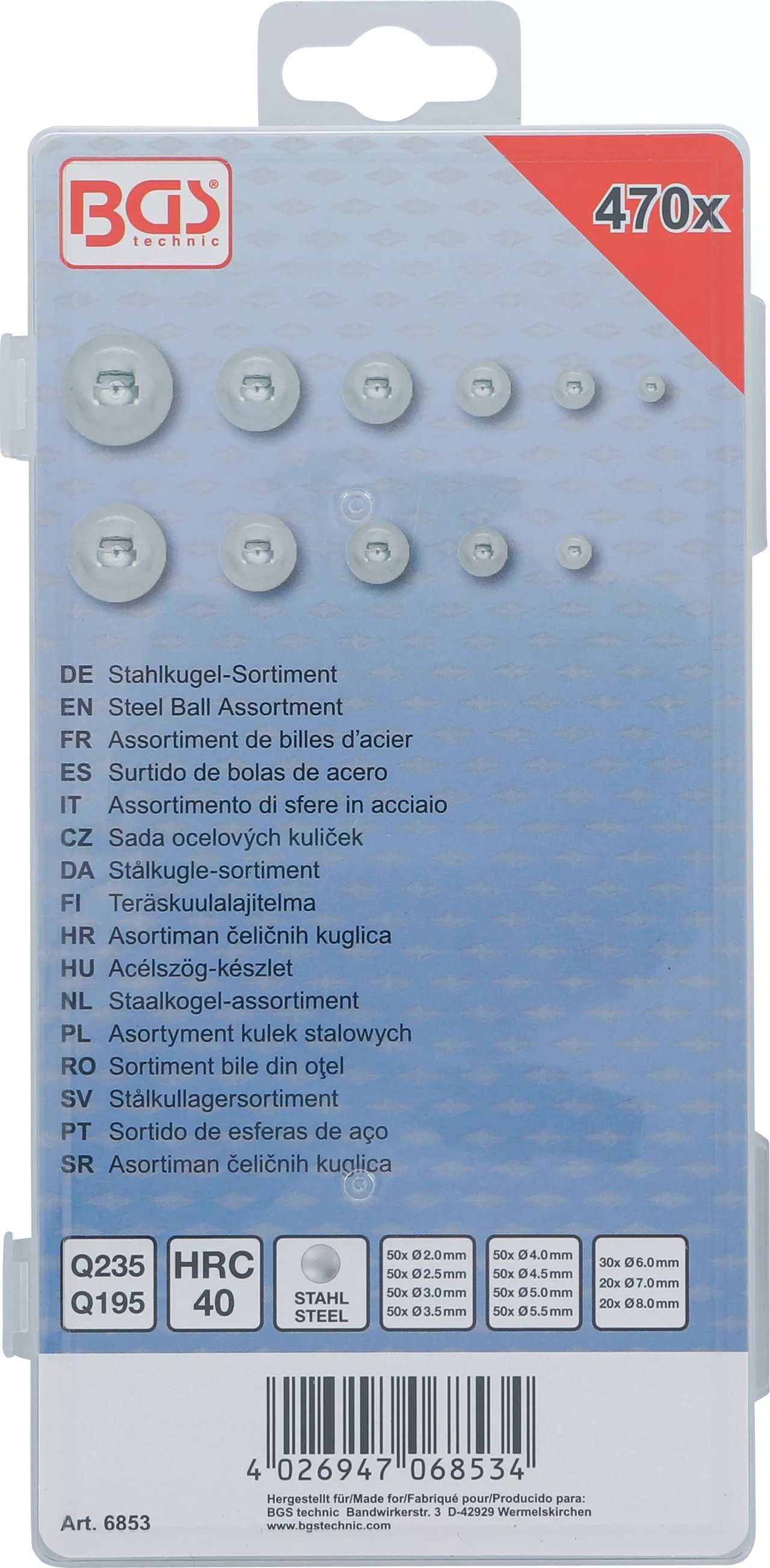 Stålkullagersortiment | 470 delar