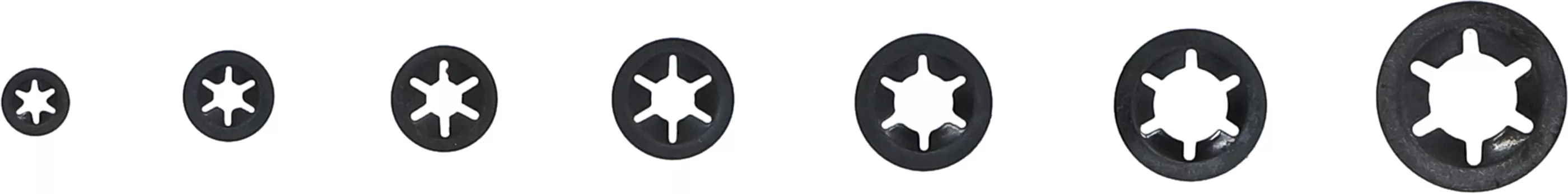 Stjärn- / låsbrickor-sortiment | M3 - M12 | 340 delar