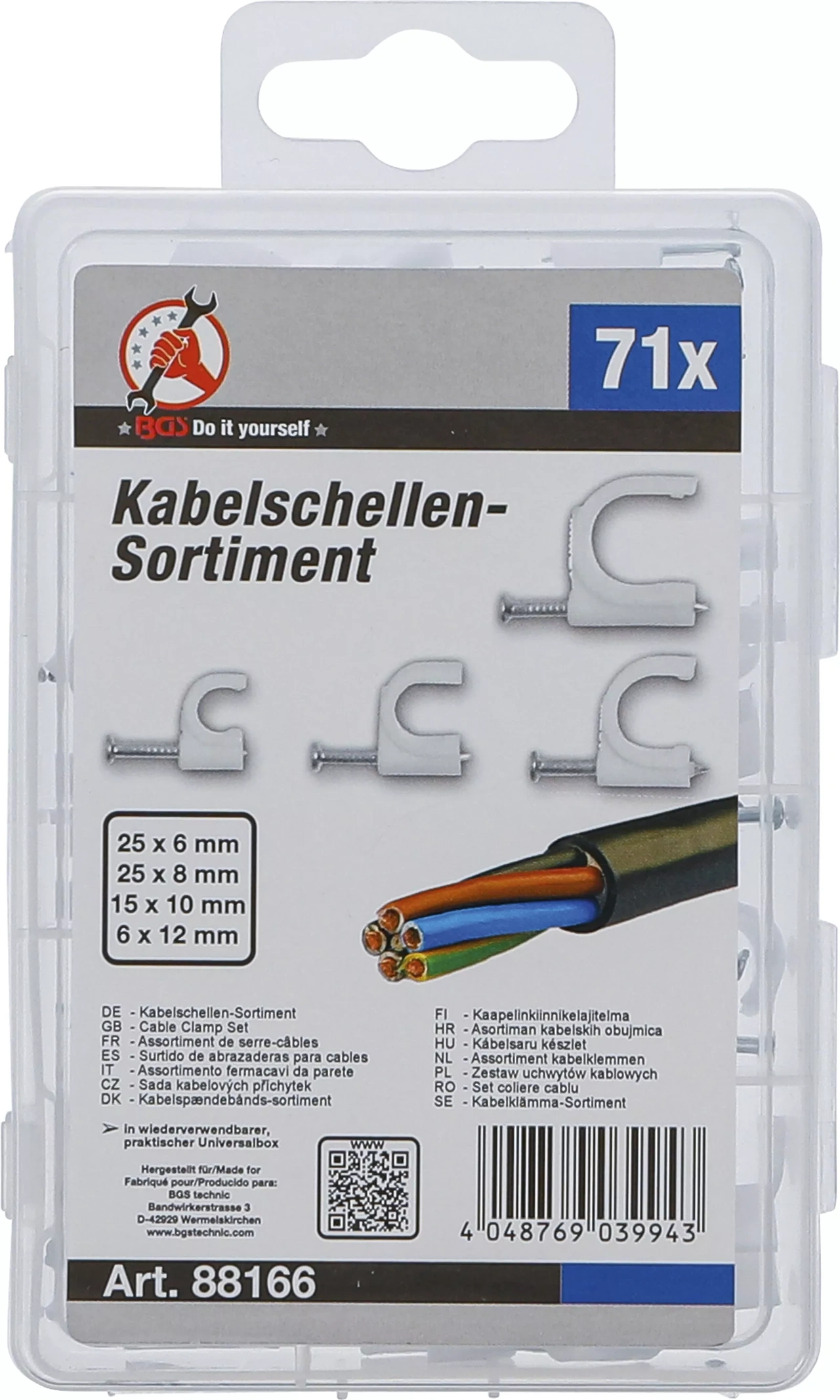 Kabelklämma-Sortiment | 71 delar