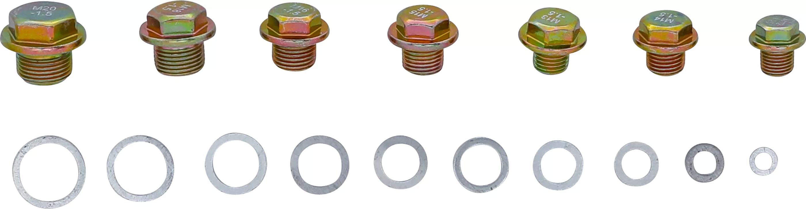 Oljetrågsskruvar- och Aluminium-Tätningsring-Sortiment | 534 delar