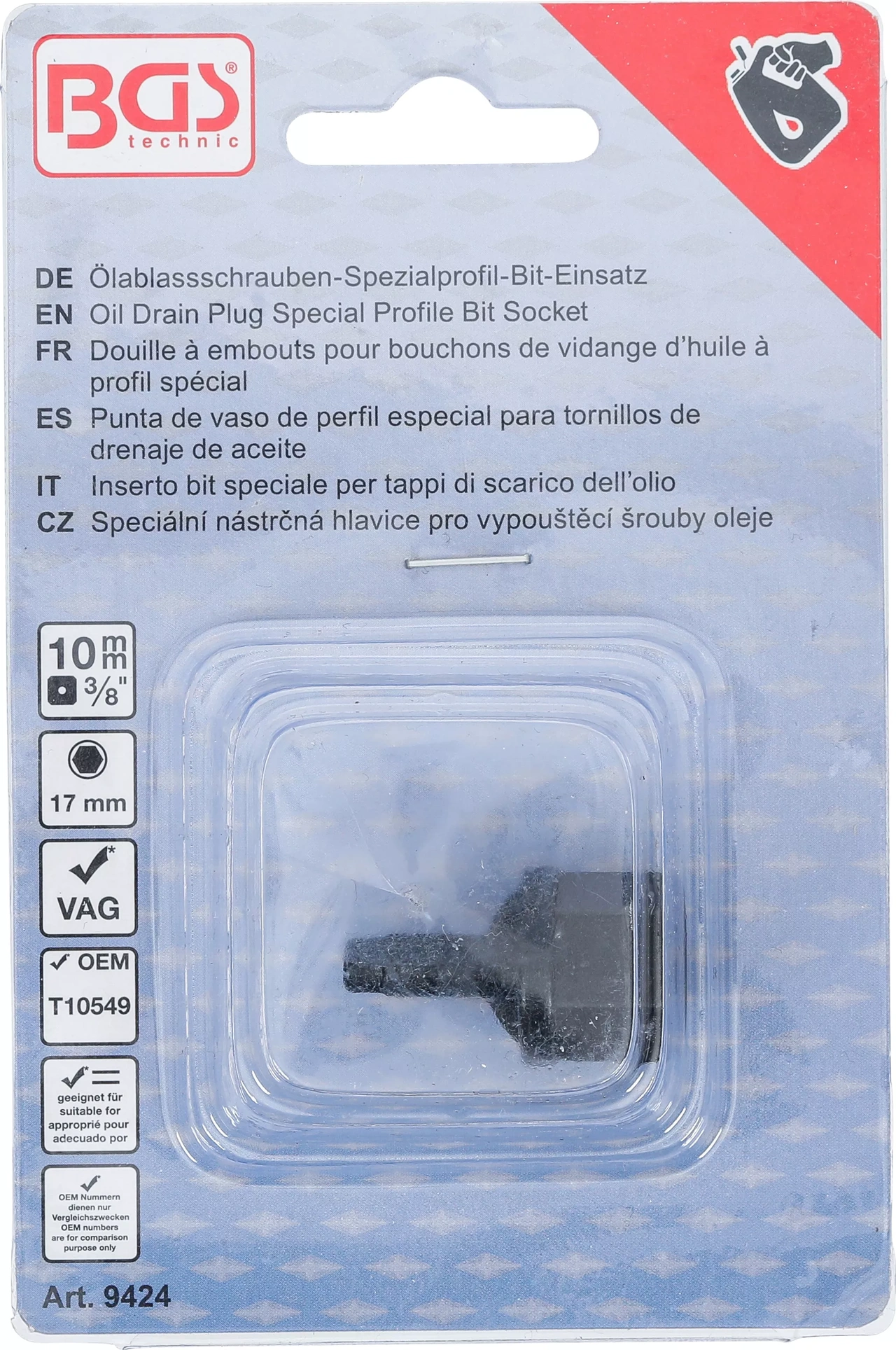 Oljeavtappningsskruv-special-bitshylsa | 10 mm (3/8") | för VAG