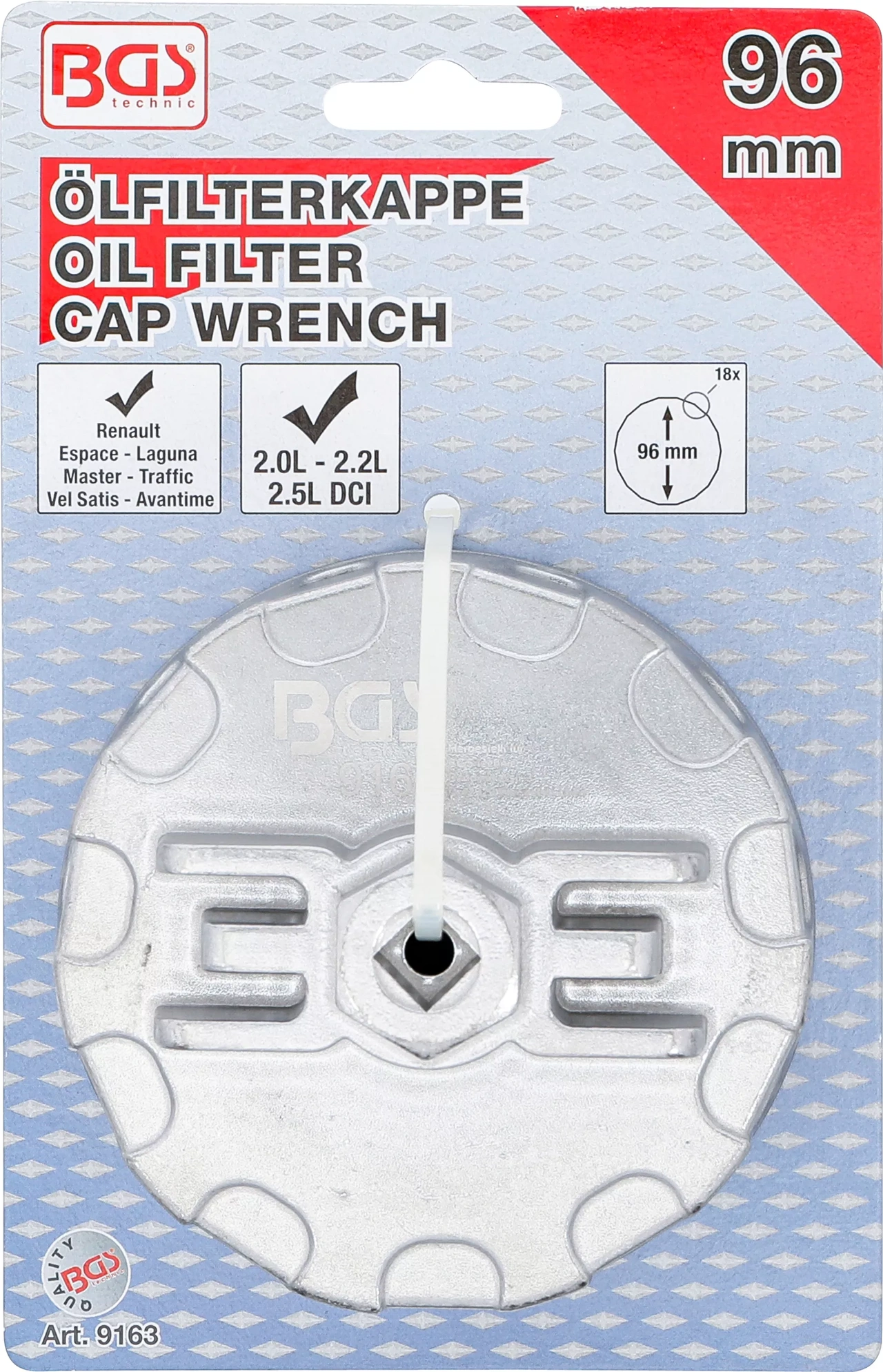 Oljefilternyckel | 18-kant | Ø 96 mm | för Renault DCI
