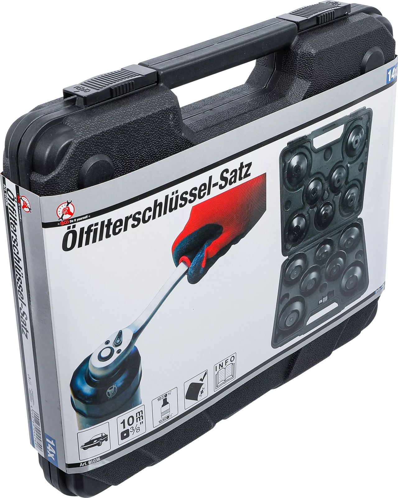 Oljefilternyckel-sats | 10 mm (3/8") | 14 delar