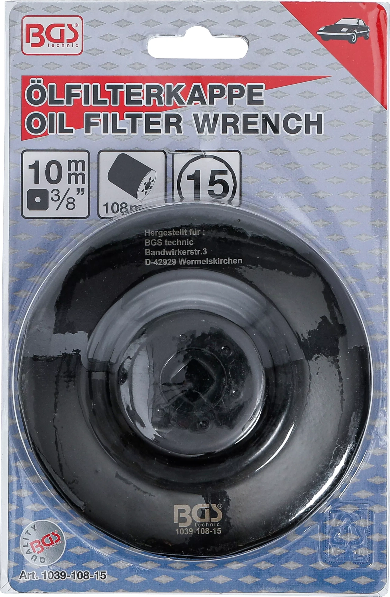 Oljefilternyckel | 15-kant | Ø 108 mm | för Volvo Diesel