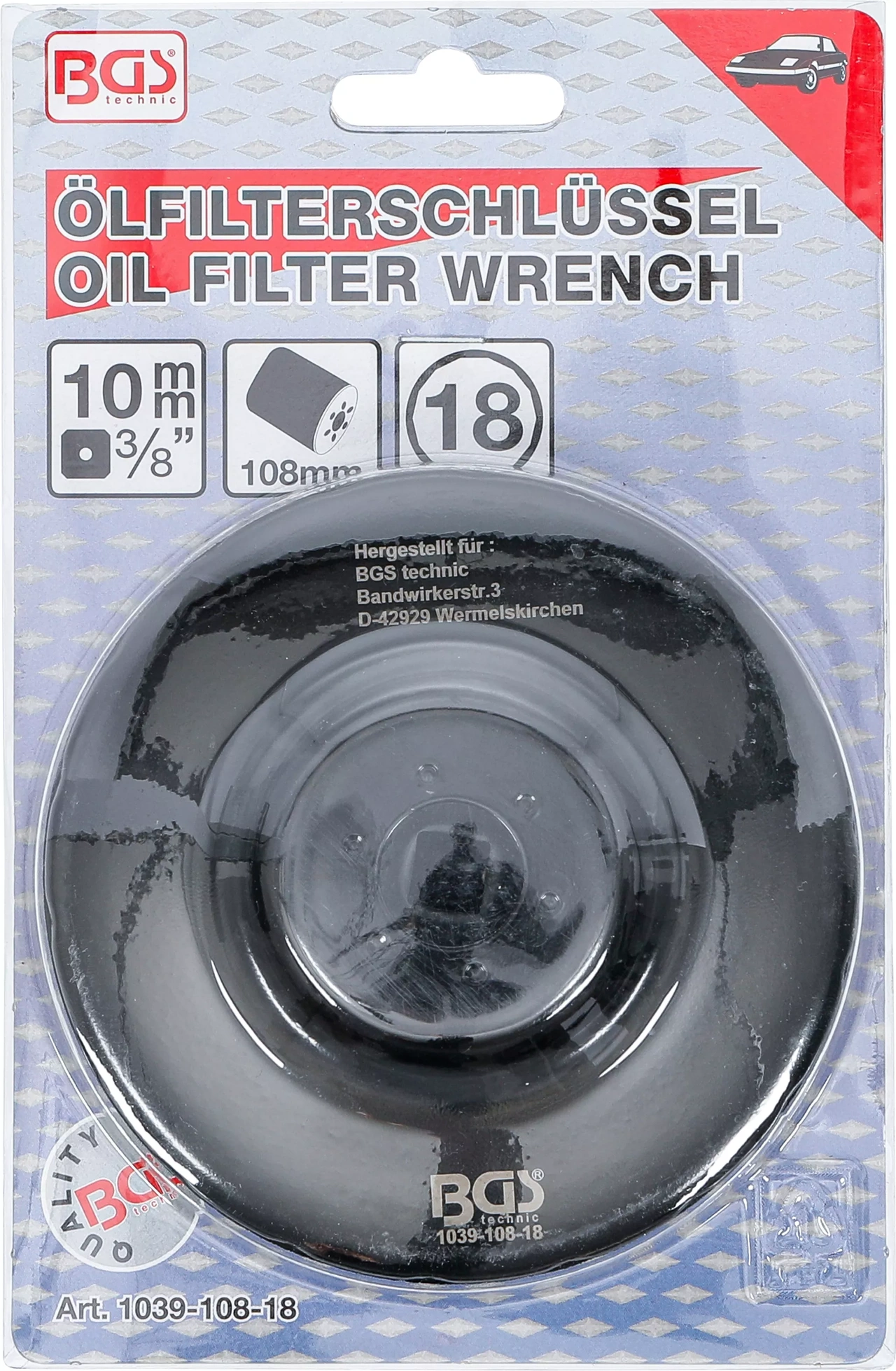Oljefilternyckel | 18-kant | Ø 108 mm | för Renault