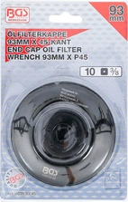 Oljefilternyckel | 45-kant | Ø 93 mm | för Audi, VW