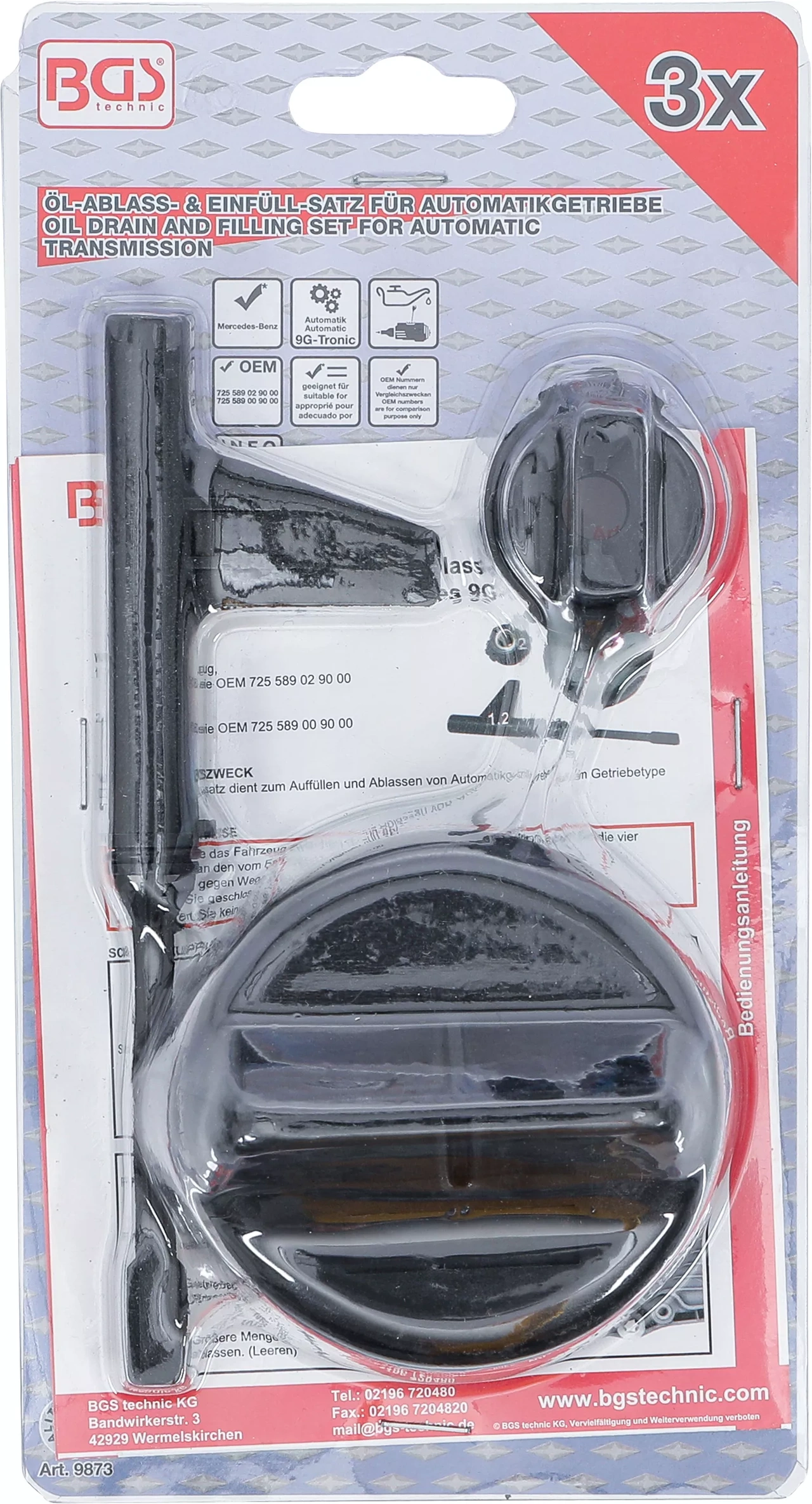 Oljeavtappnings- & påfyllningssats för automatlådor | för Mercedes 9G-Tronic