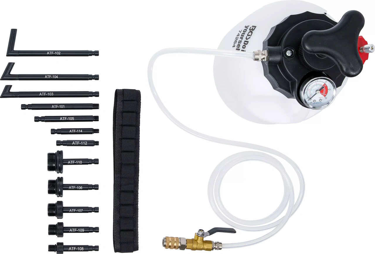 Oljepåfyllare med handpump | med 12 adaptorer | 3 l