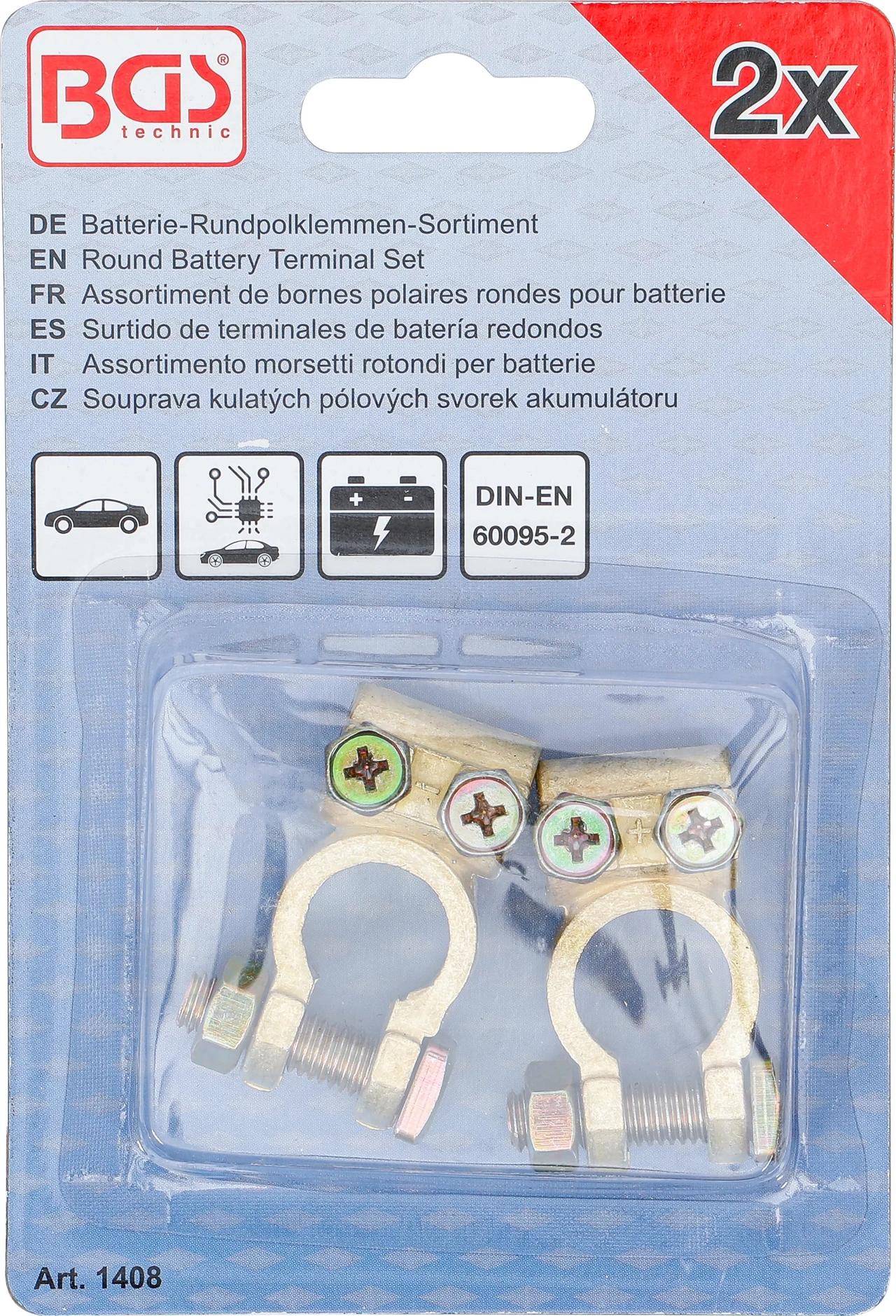 Runda batterikontakter, Sortiment