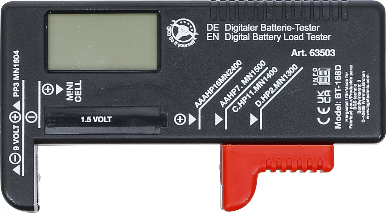 Batteritestare Digital 1,5 /9 Volt