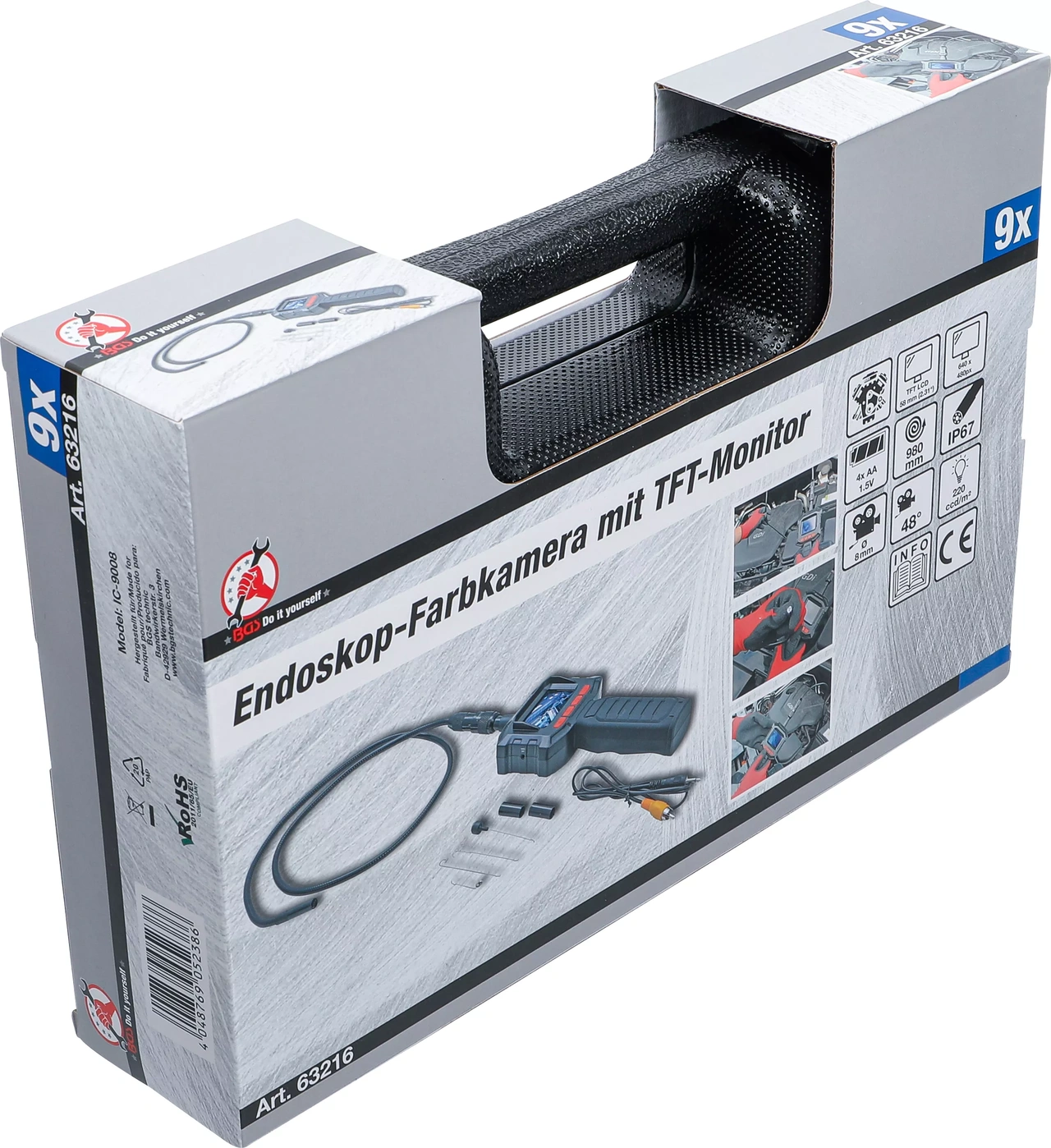 Endoskop-Färgkamera med TFT-monitor | Kamerahuvud Ø 8 mm