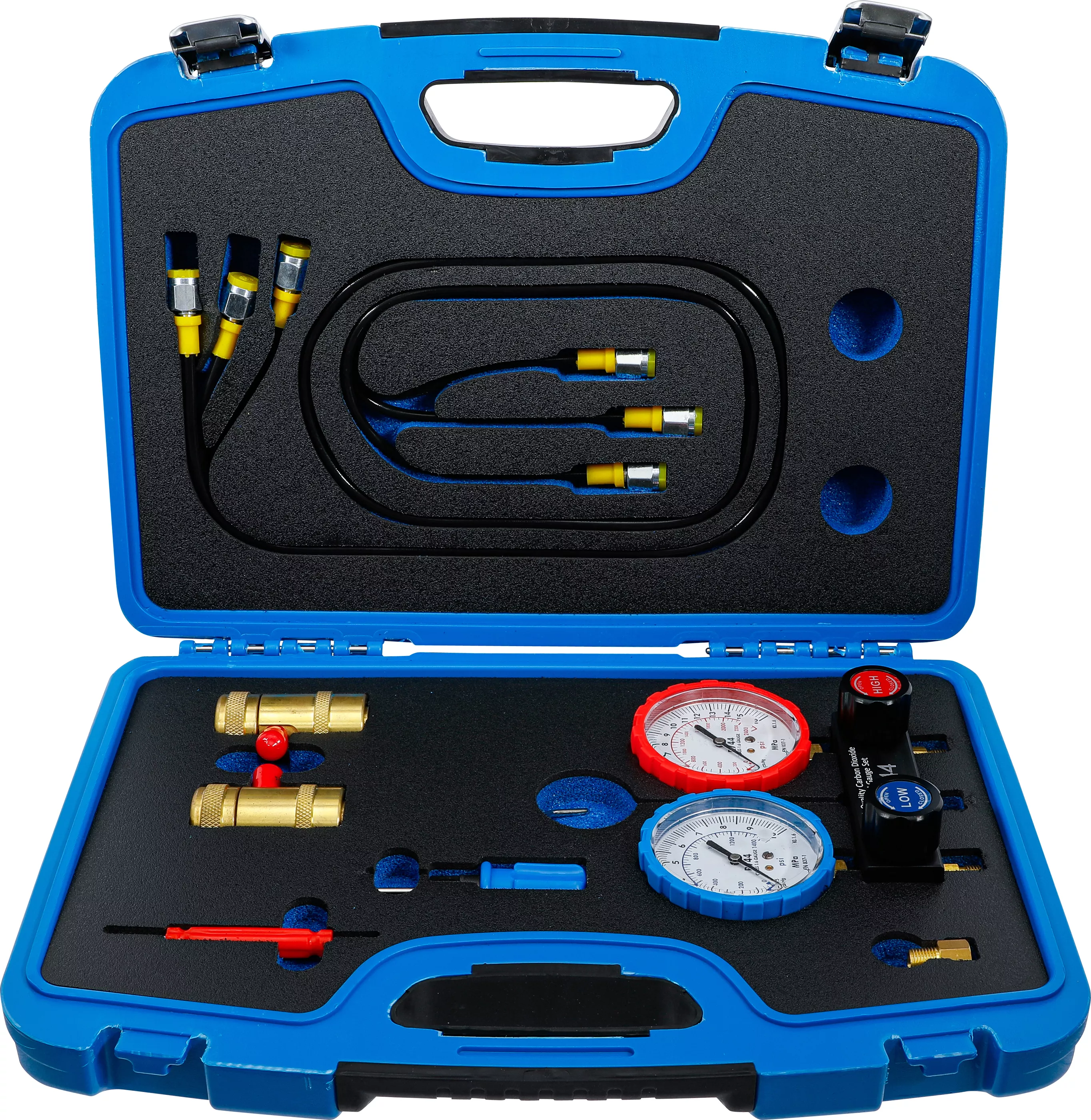 Tryckklocka-armatur för test av luftkonditionering | för köldmedium R744