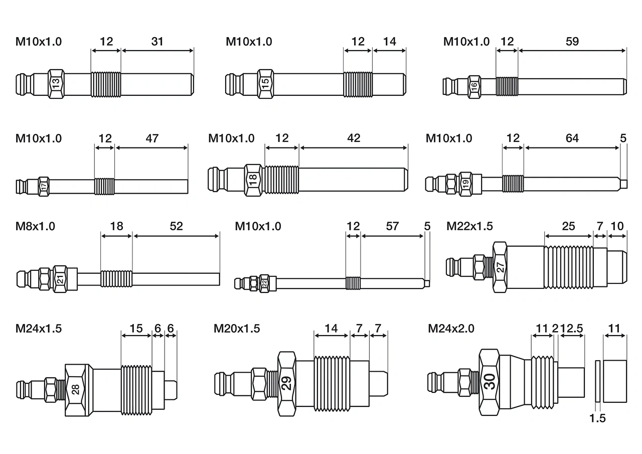 Kompressionstest-sats för Bensin- och Dieselmotorer