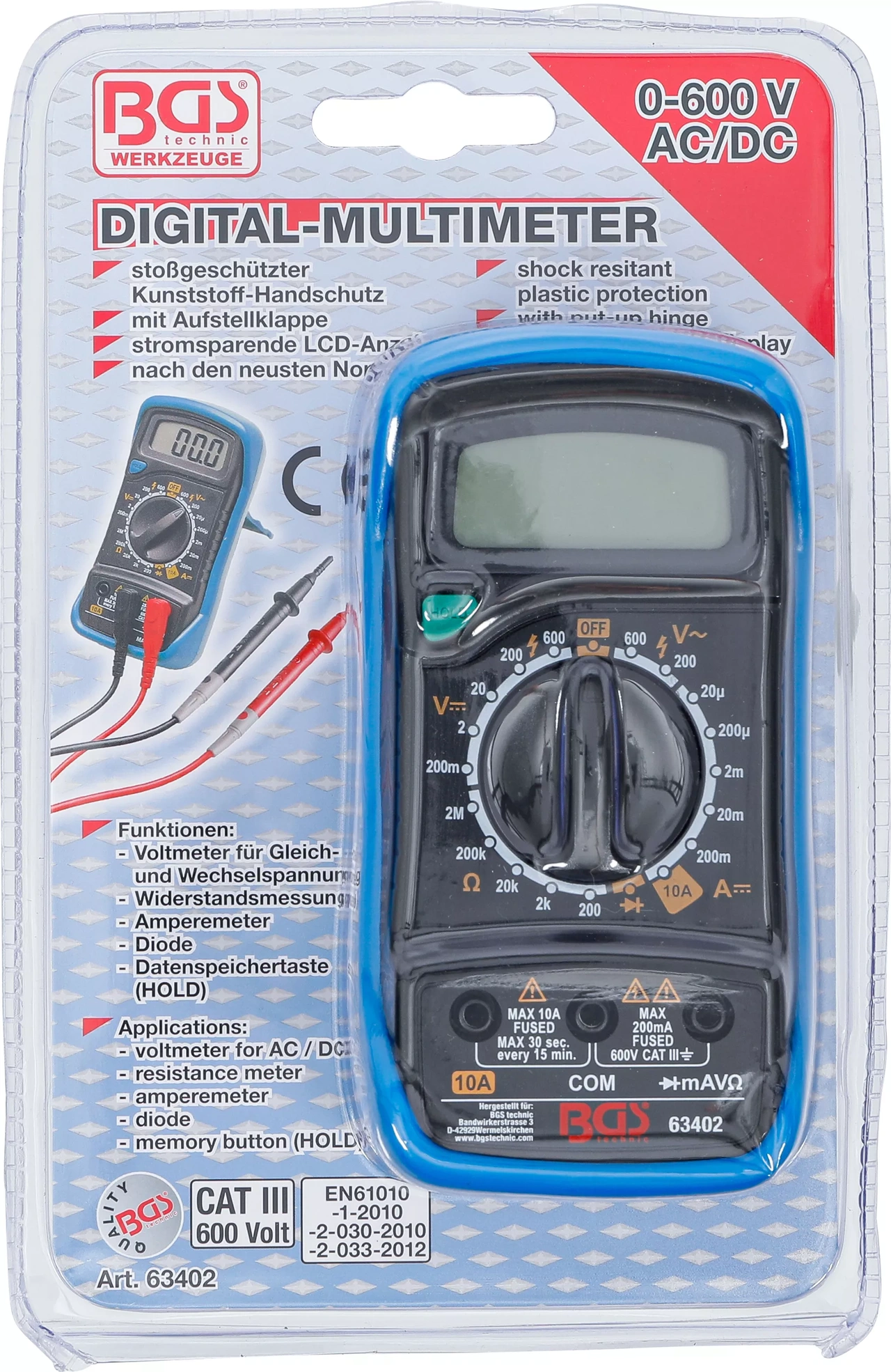 Digital multimeter med 200mV-600V