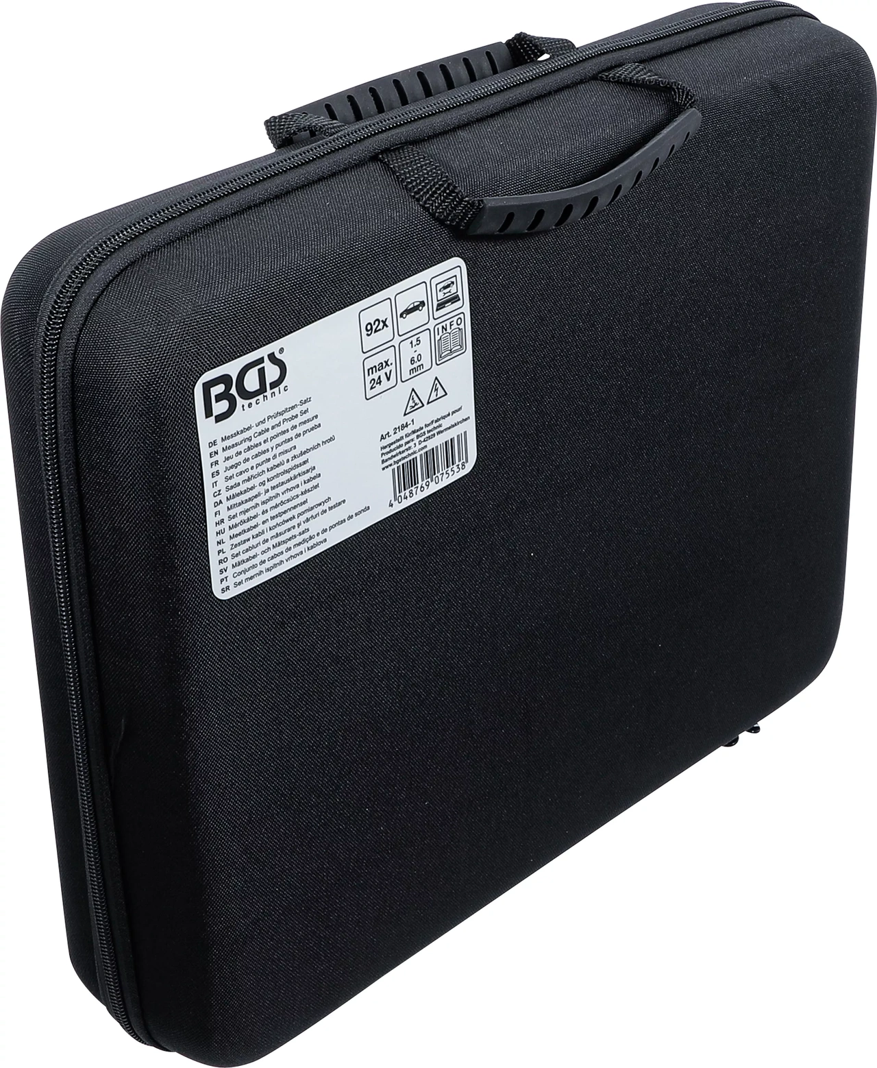 Mätledning och mätspetssats max 24V 92-delar