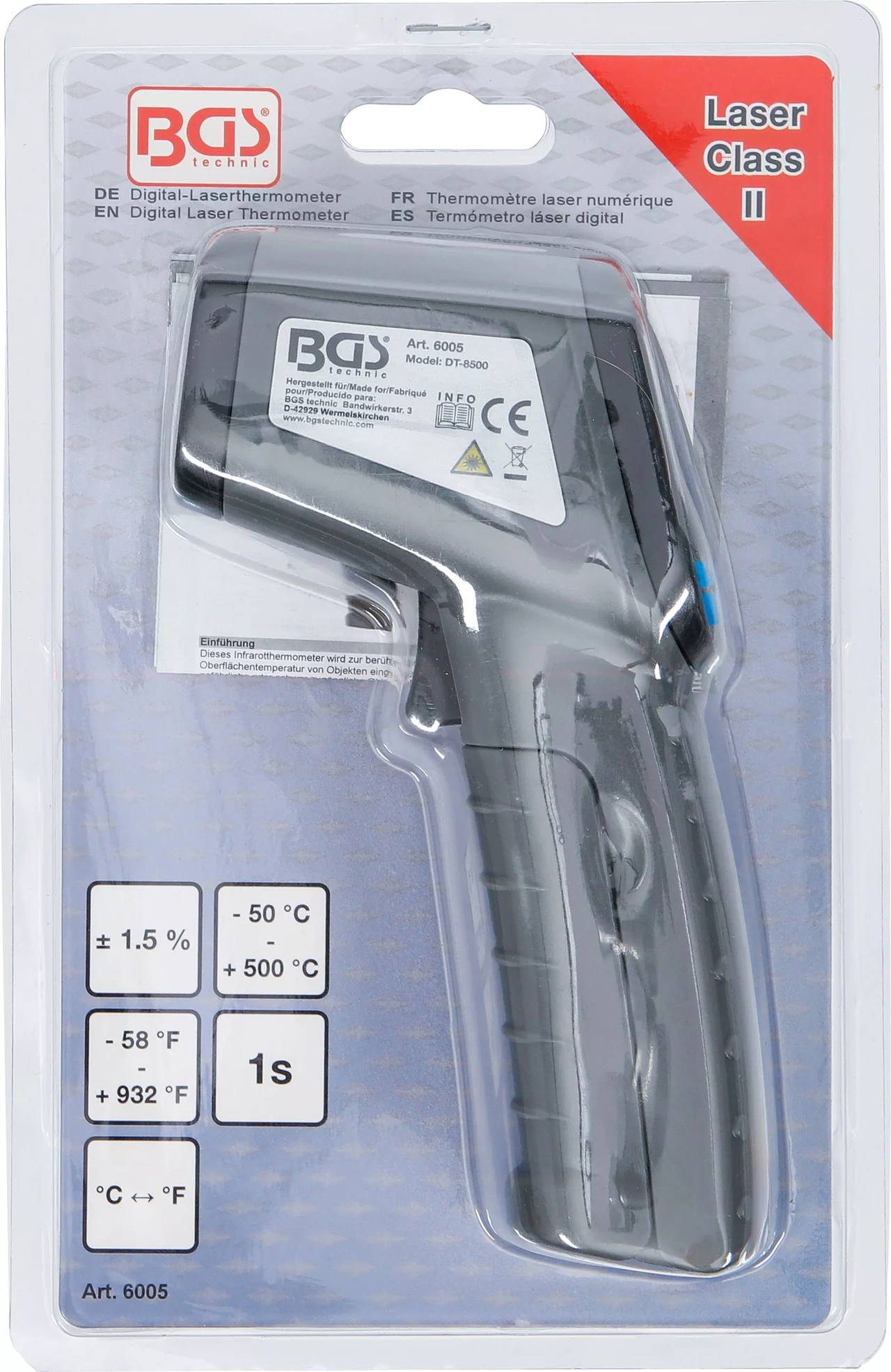 IR-termometer  -50 -  +500 °C
