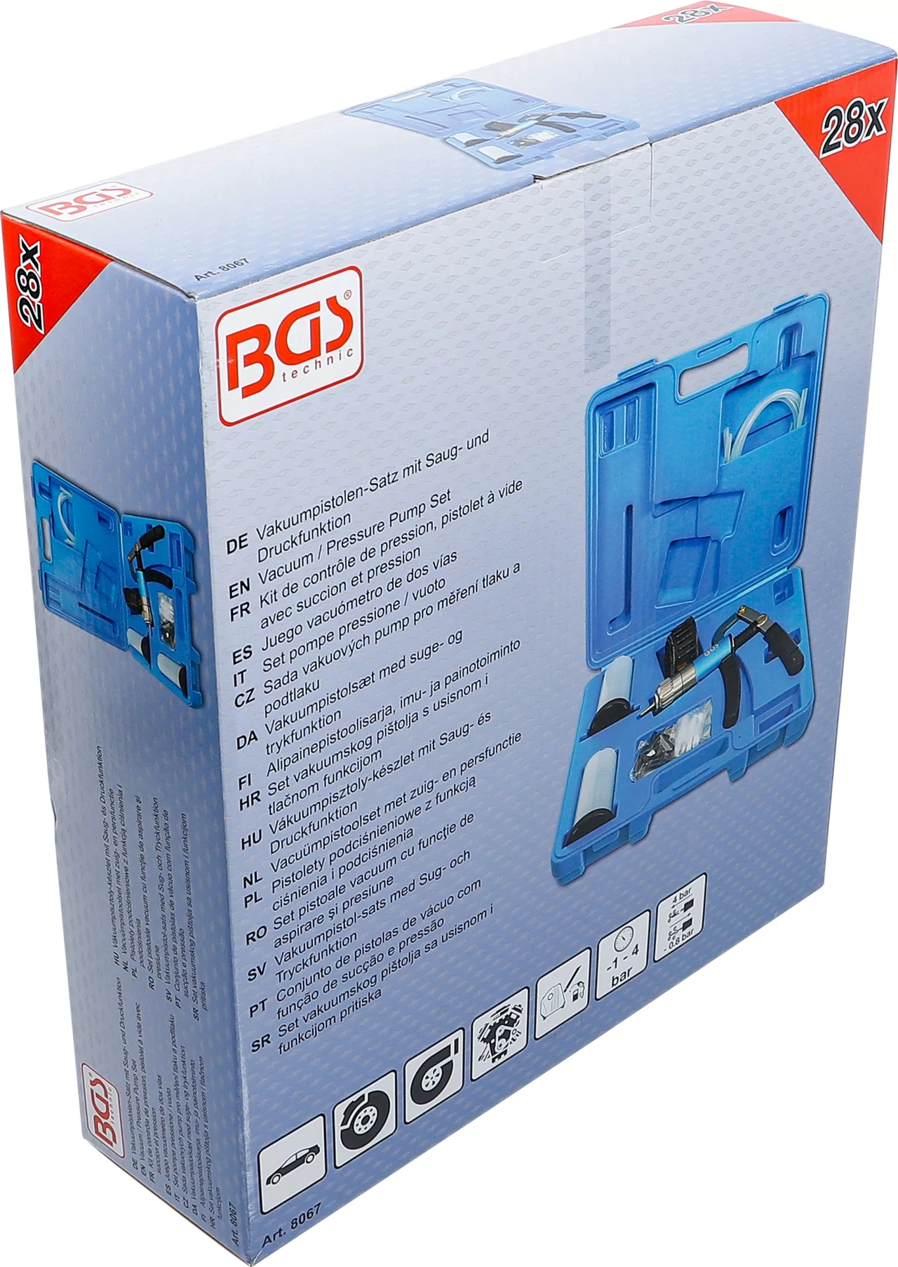 Vakuumpistolsats med sug- och tryckfunktion