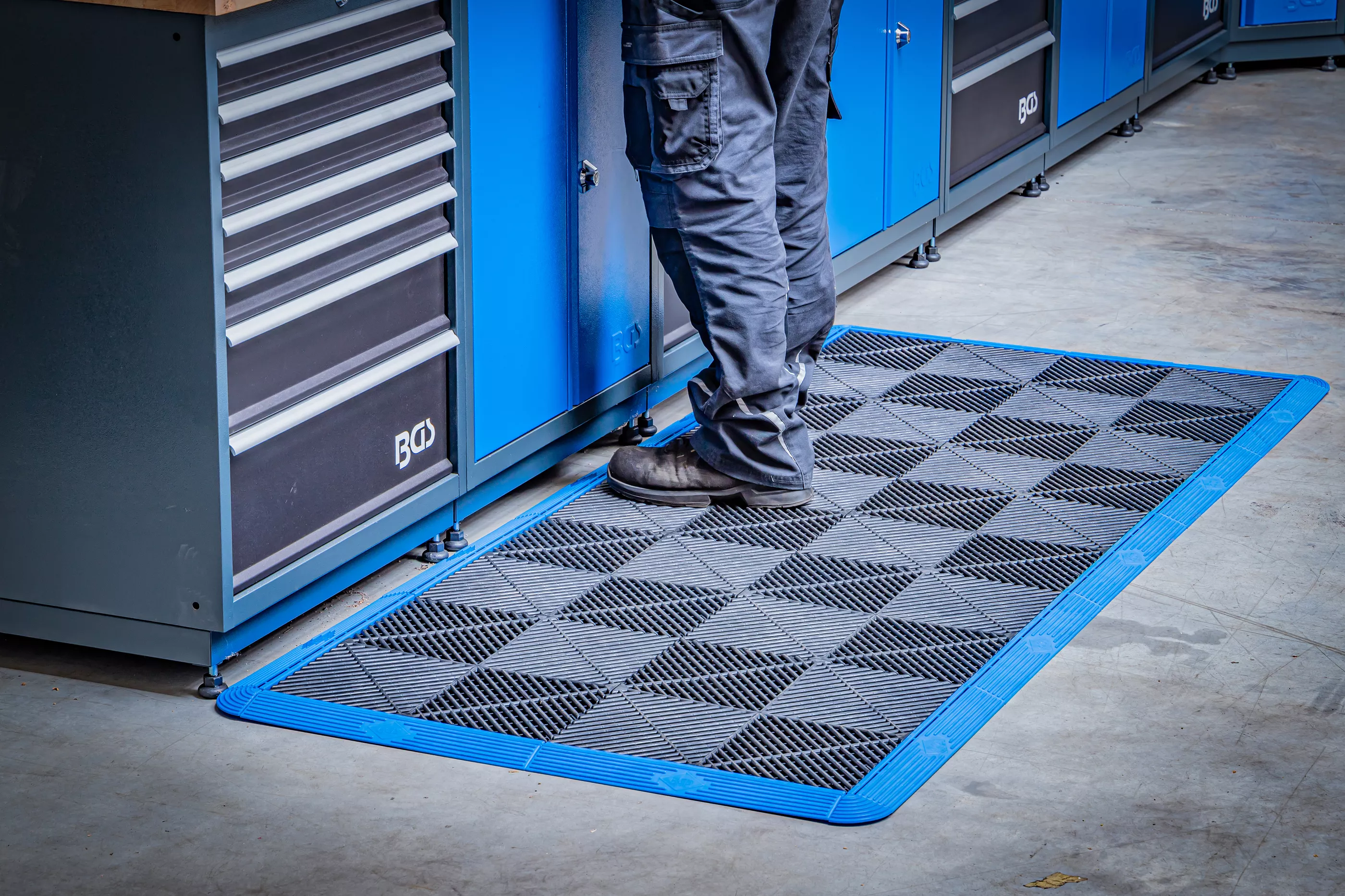 Verkstadsgolvsats | Klick-system | 400 x 400 x 18 mm | 10 delar