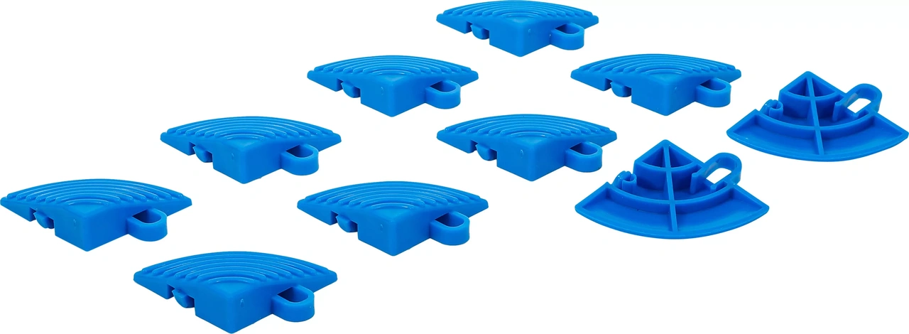 Verkstadsgolv hörnsats | Klick-system | 57 x 57 x 18 mm | 10 delar
