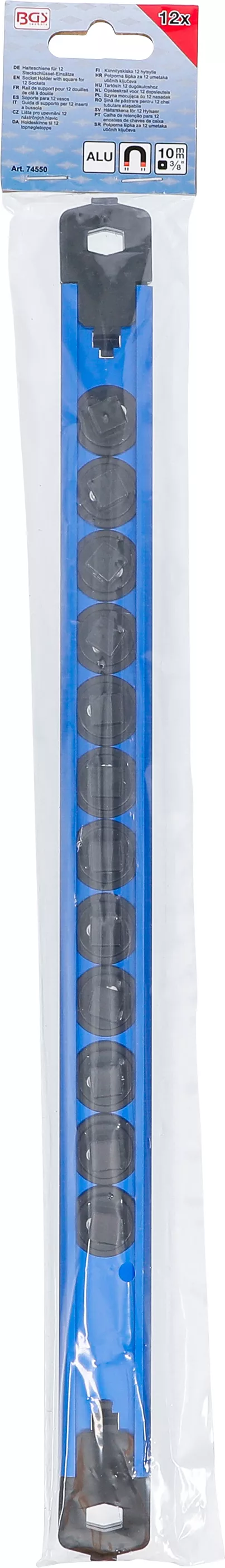 Hållarskena för 12 Hylsor | Magnetisk | för 10 mm (3/8")