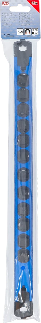 Hållarskena för 12 Hylsor | Magnetisk | för 12,5 mm (1/2")