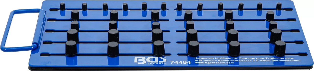 Magnet-hängtavla | Med yttre fyrkant | För 36 hylsor | 6,3 mm (1/4") / 10 mm (3/8") / 12,5 mm (1/2")