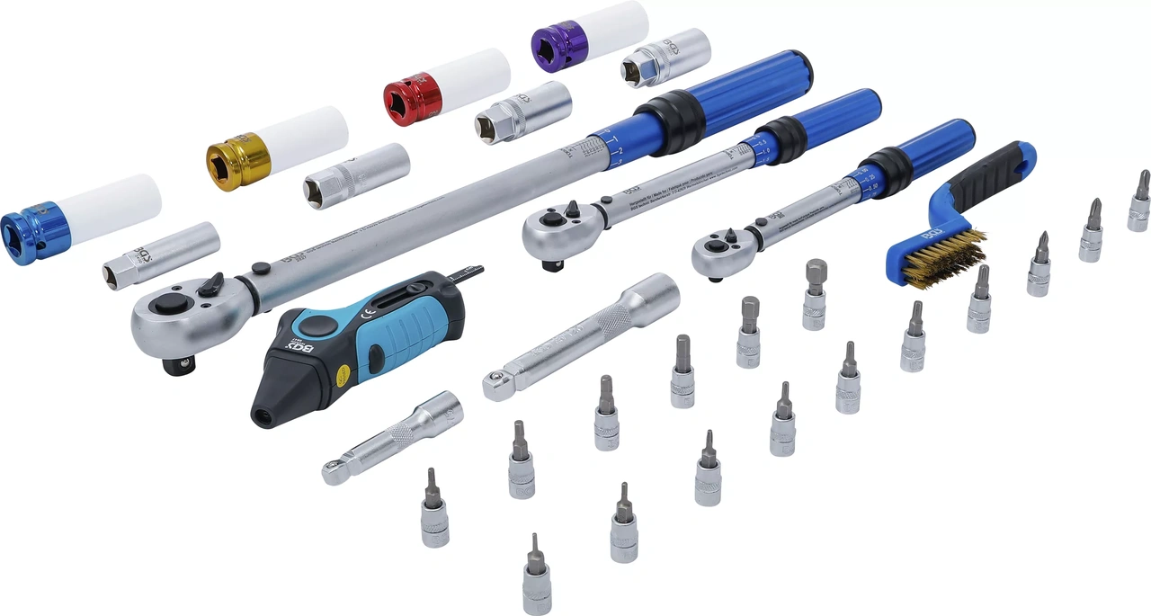 Momentnyckel-sats | 6,3 mm (1/4"), 10 mm (3/8"), 12,5 mm (1/2") | 31 delar