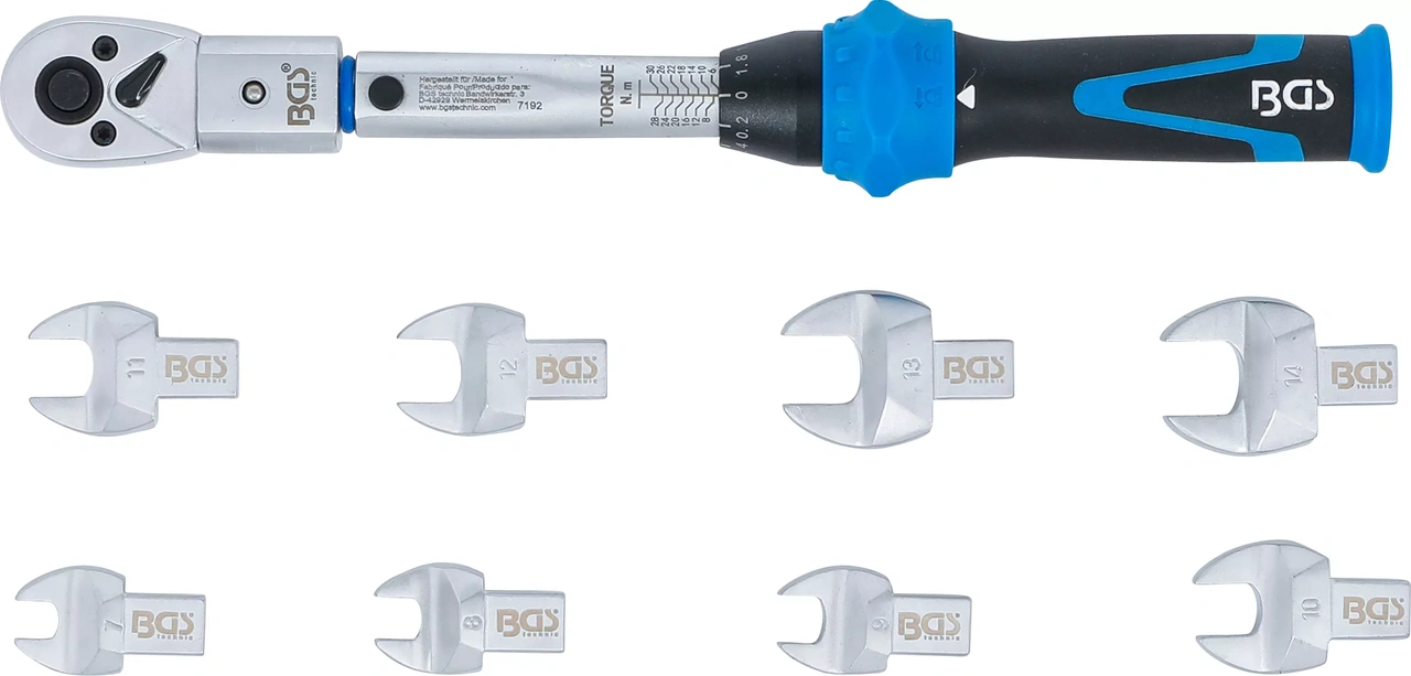 Momentnyckel-sats | för 9 x 12 mm hylsor | 6 - 30 Nm | 10 delar
