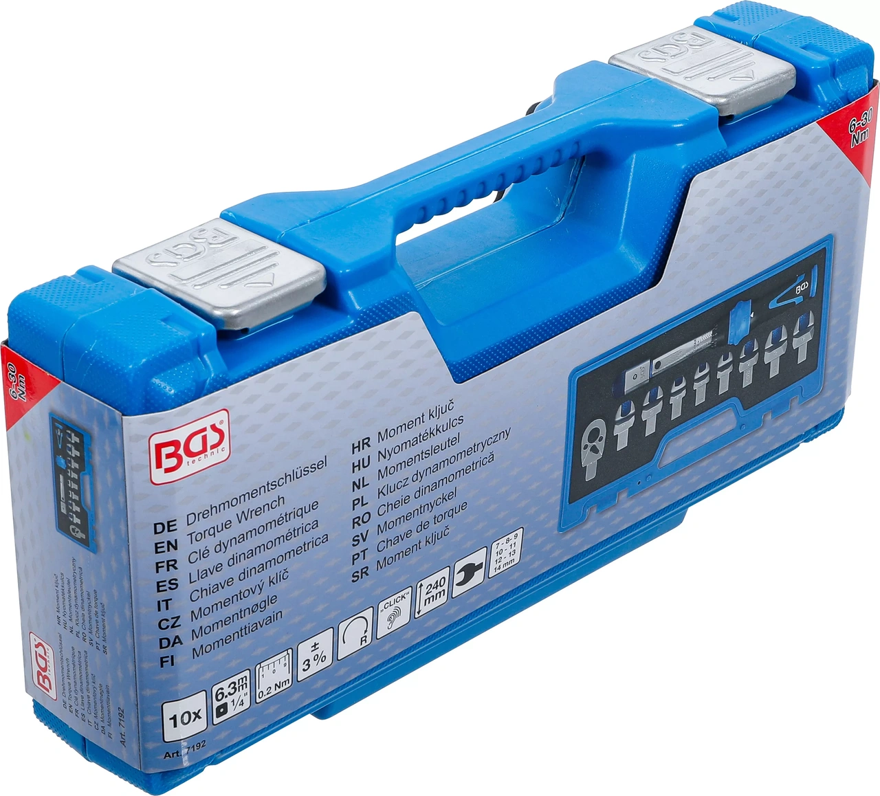 Momentnyckel-sats | för 9 x 12 mm hylsor | 6 - 30 Nm | 10 delar