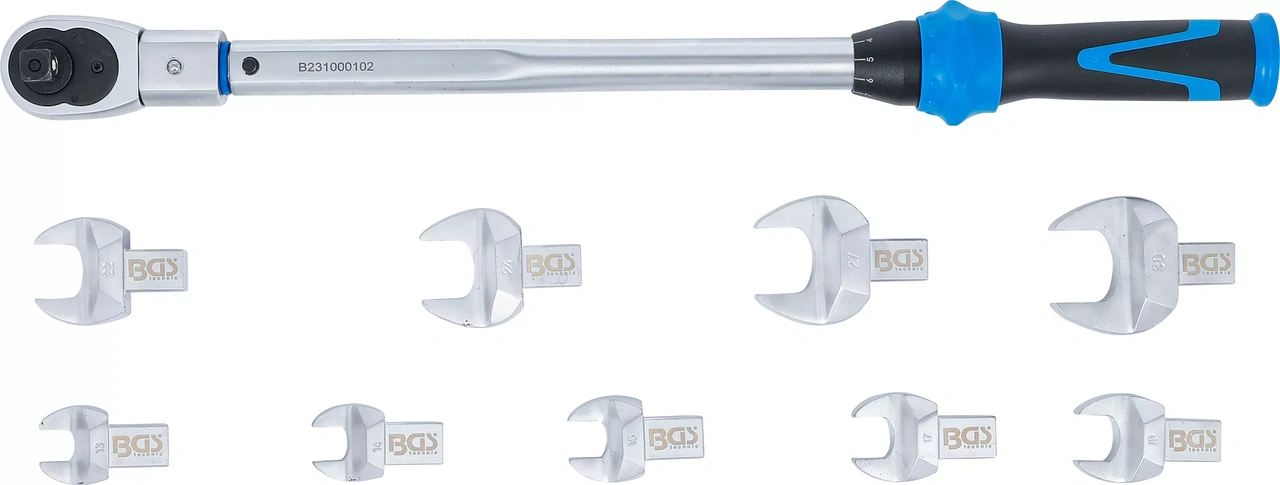 Momentnyckel-sats | för 14 x 18 mm hylsor | 40 - 210 Nm | 11 delar