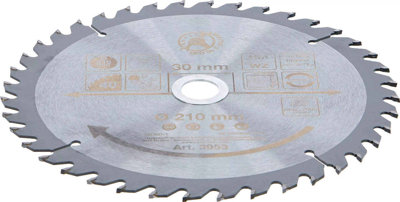 Cirkelsågblad HM 210 x 30 x 2,6 mm 40 tdr.