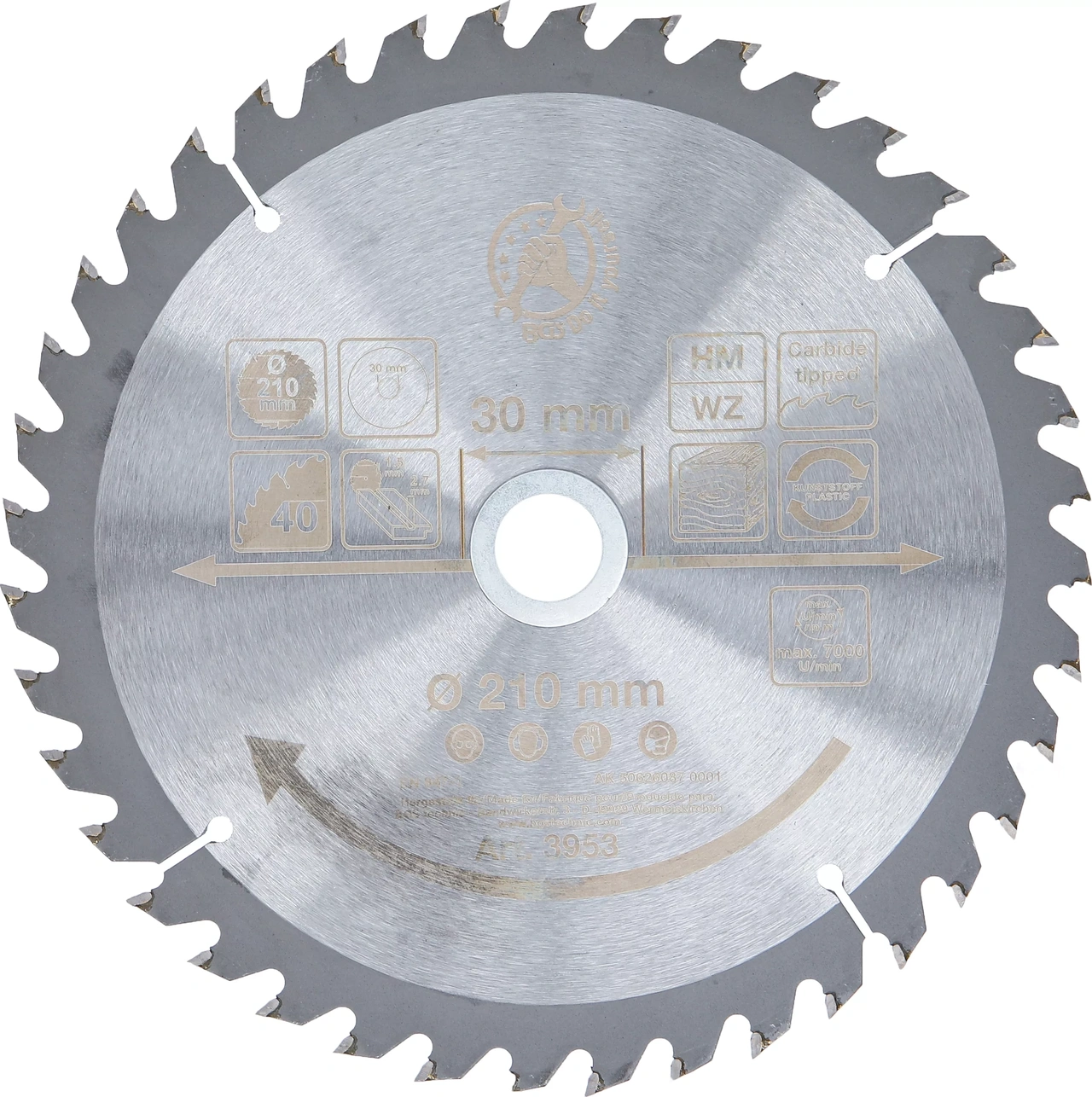 Cirkelsågblad HM 210 x 30 x 2,6 mm 40 tdr.