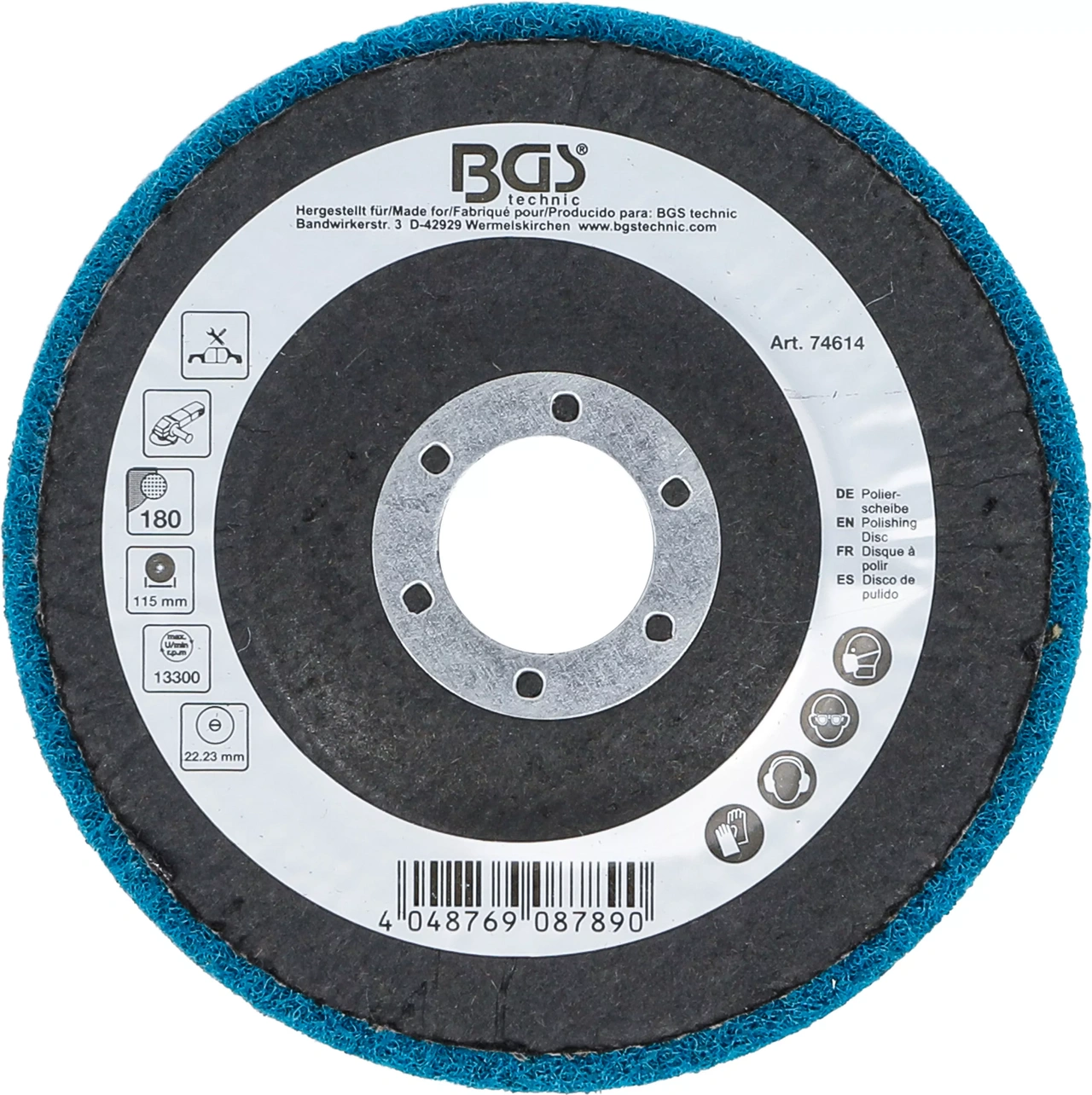 Polerskiva aluminiumoxid 115 mm K180