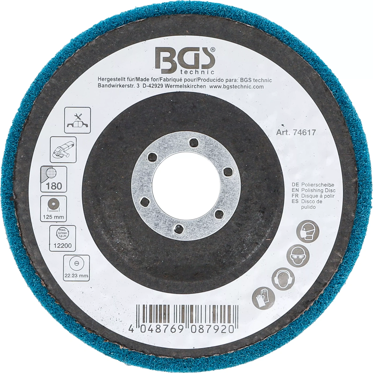 Polerskiva aluminiumoxid 125 mm K180