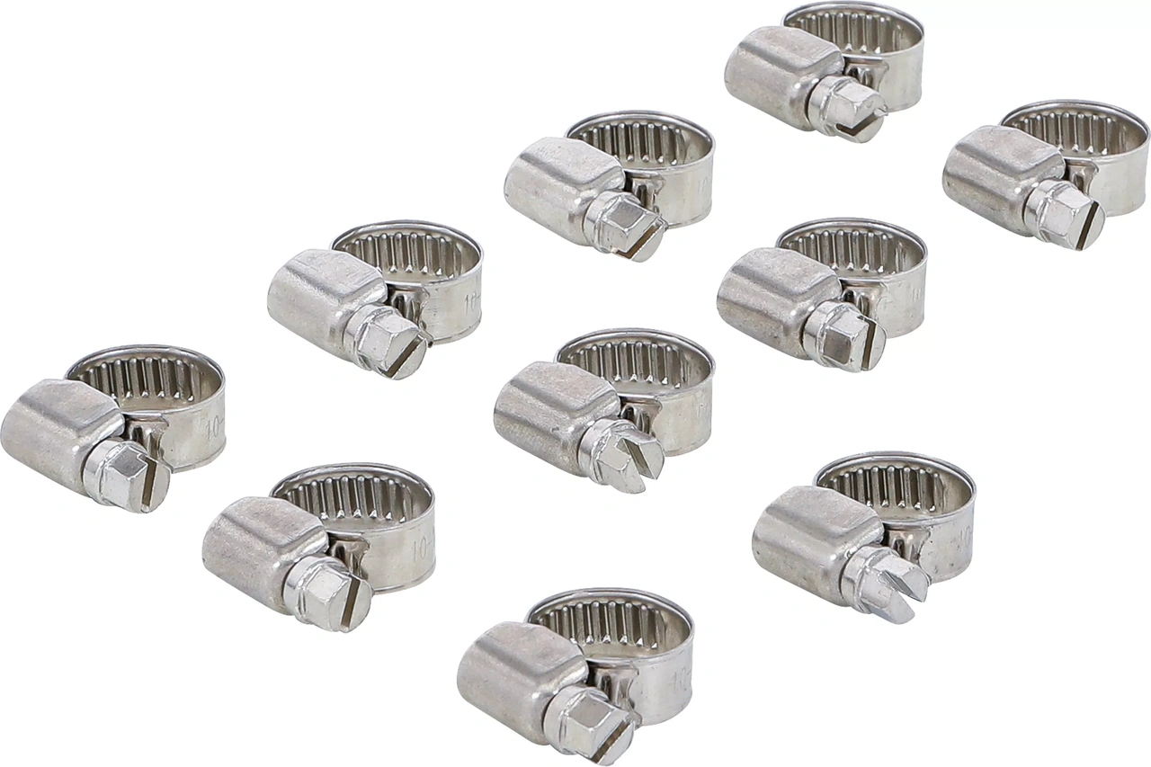 Slangklämma | Rostfri | 10 x 16 mm | 10 delar