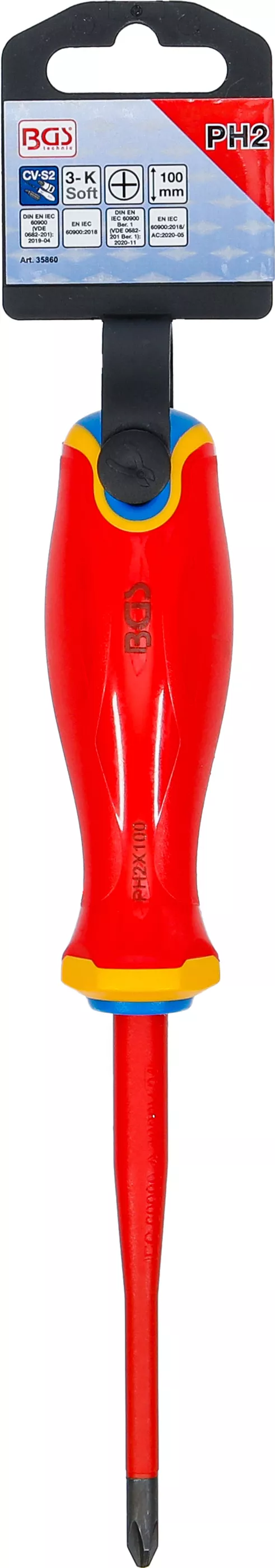 VDE-Skruvmejsel | Extra tunn spets | Krysspår PH2