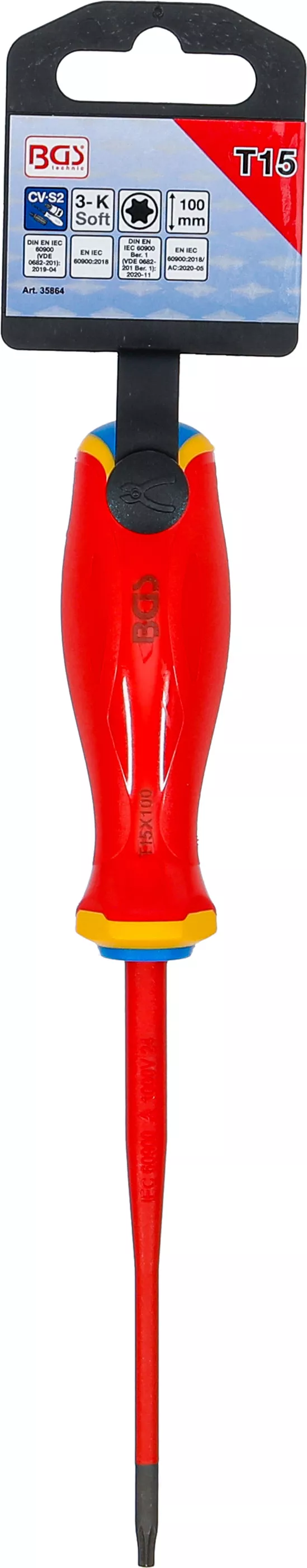 VDE-Skruvmejsel | Extra tunn spets | T-Profil (för Torx) T15