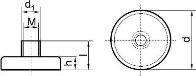 Magnet med gänga 100x42mm, M12