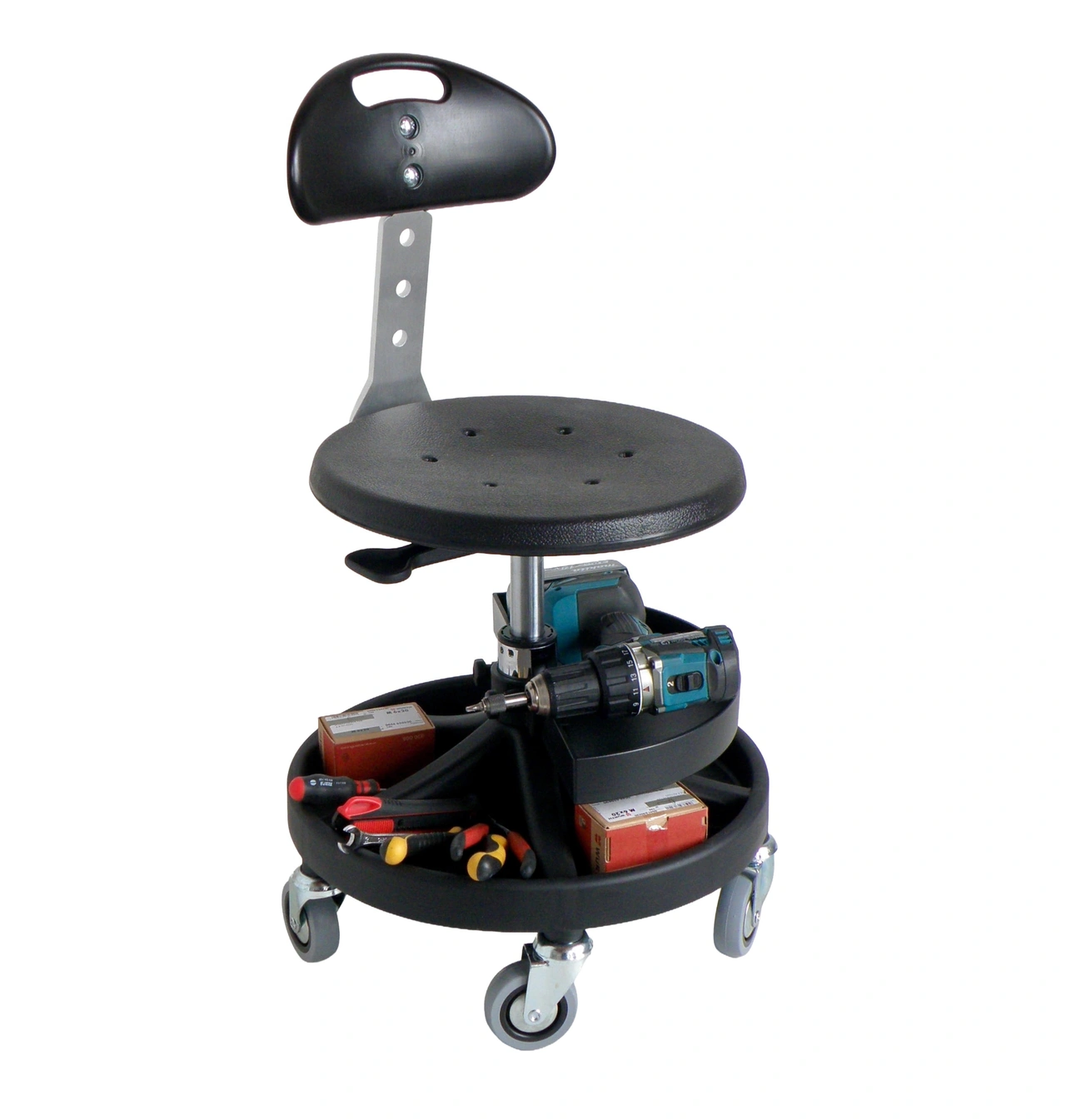 Verktygshylla, halv 180° för ATARAs åk & montörstol / Jockeystol