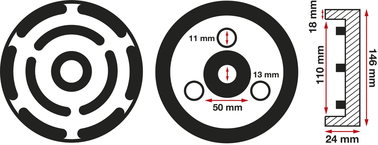 Gummiplattor | för lift | Ø 145 mm
