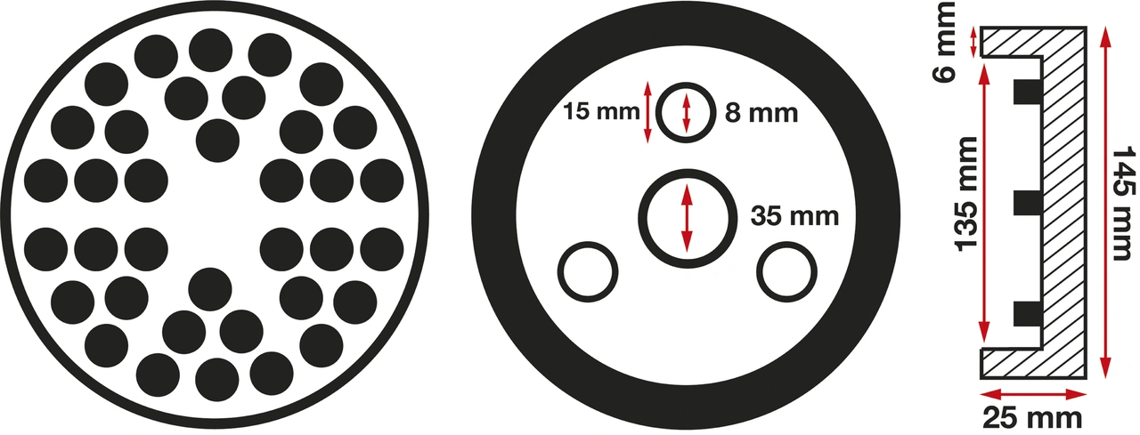 Gummiplattor | för lift | Ø 145 mm