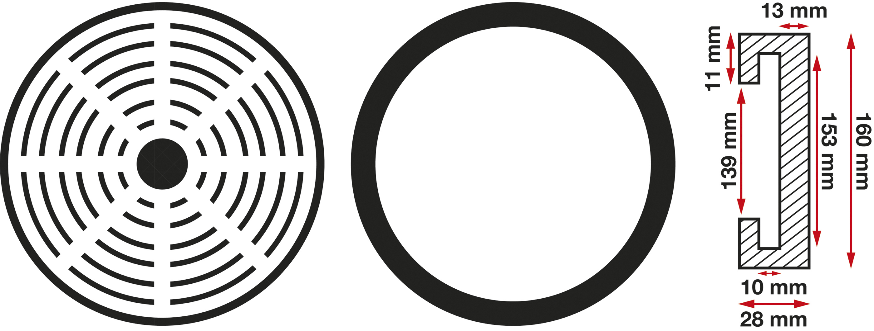 Gummiplattor | för lift | Ø 160 mm