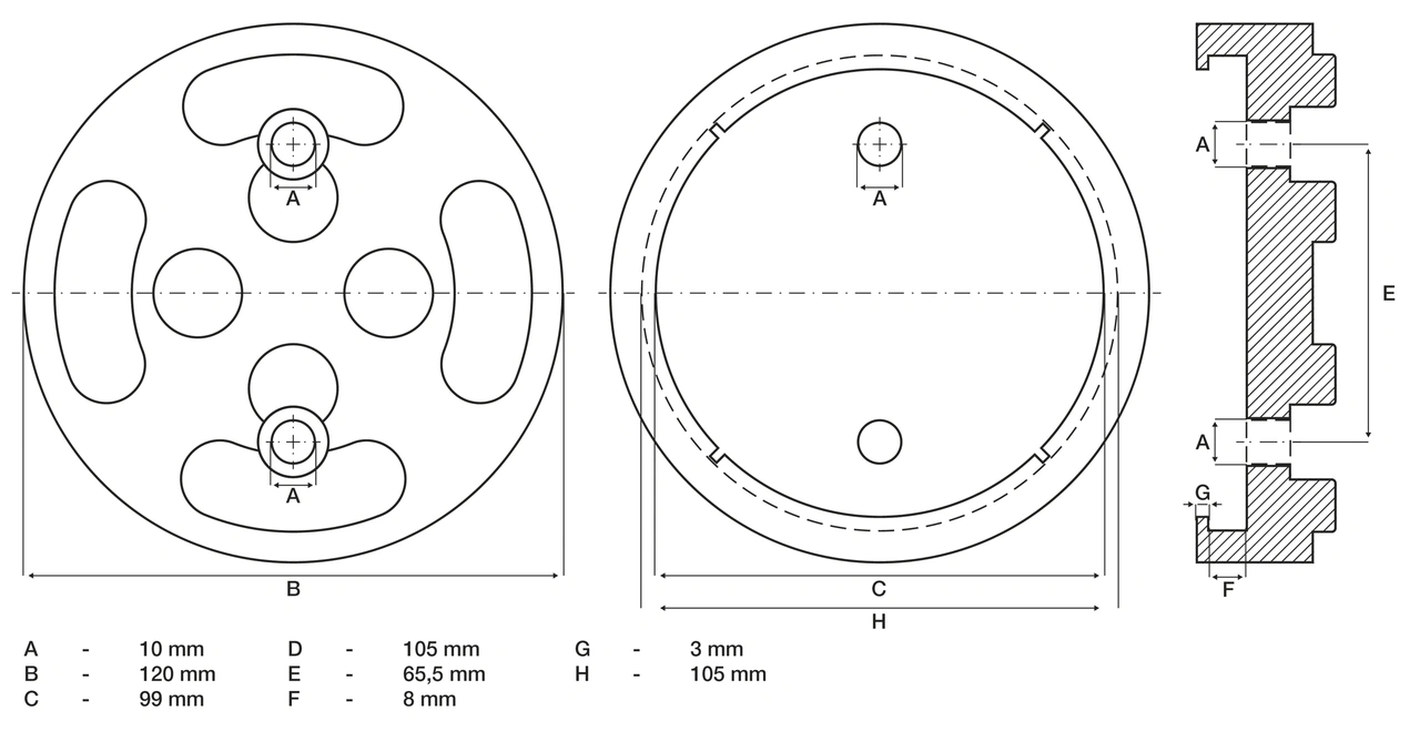 Gummiplattor | för lift | Ø 120 mm